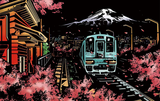 Scratch Canvas - Fuji Mountain (Train)